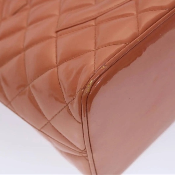 💎💕CHANEL Tote Bag Patent leather Reprint Pink CC Auth am4588 - Picture 12 of 16